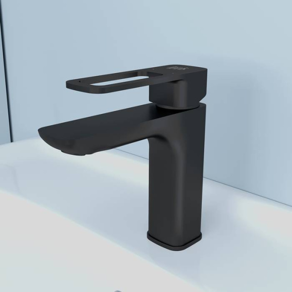 Смеситель для умывальника IDDIS Slide черный (SLIBL00i01)